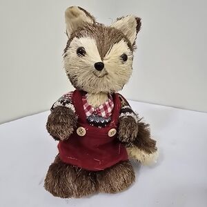 Bristly Brown 9" Female Fox Cub Christmas Table Top Figure Decor